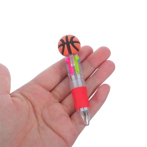 Bolígrafo redondo de baloncesto retráctil pack de 12 unidades de PVC para niños y colegios 4