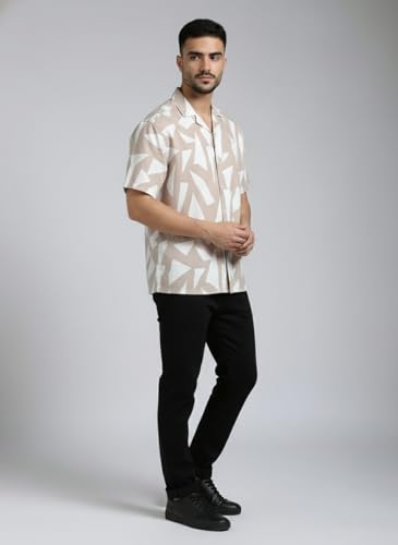 Image of GLORYBOYZ Men's Half Sleeves Abstract Printed Casual Shirt S-2XL