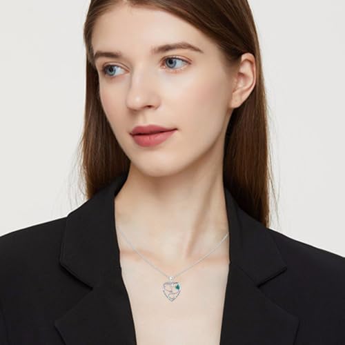 Stethoscope Necklace for Women, 925 Sterling Silver Stethoscope Nurse Heart Pendant Necklace, Graduation Gifts Medical Jewelry for Doctor Nurse RN3