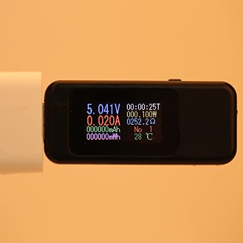Acouto Pantalla LCD Detector del Probador USB Voltímetro Digital Voltaje de Voltaje Medidor DC4-30V () USB a HA y con 3 Medición de Memoria de Capacidad en Box/Cover Detector de Probador (BLACK)