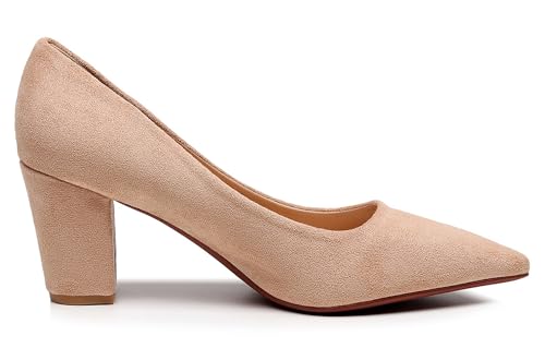 Image of VenusCelia Women's Lewin Pump Chunky Heel Shoe