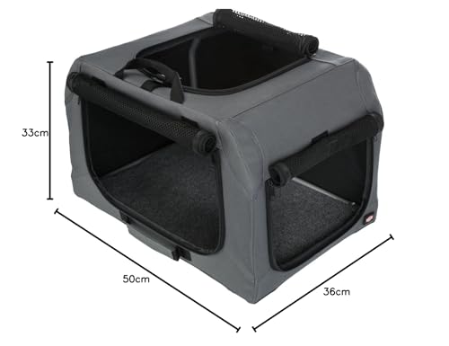 Trixie soft kennel easy reisbench grijs (95X69X63
