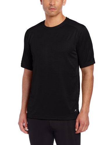 Terramar Men's Helix Lightweight Breathable Crew Neck, Black, Medium