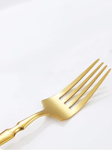 Image of Set of 4 Silverware Dessert Spoons | 4-Piece Korean Vintage Style Flatware Ice Cream Spoon Set | Dishwasher-Safe Stainless Steel Cutlery for Home, Restaurant & Gift Giving (Aurum Gold)