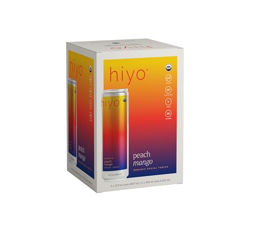 Hiyo Organic Social Tonic - Peach Mango, 4 pack- N.A.