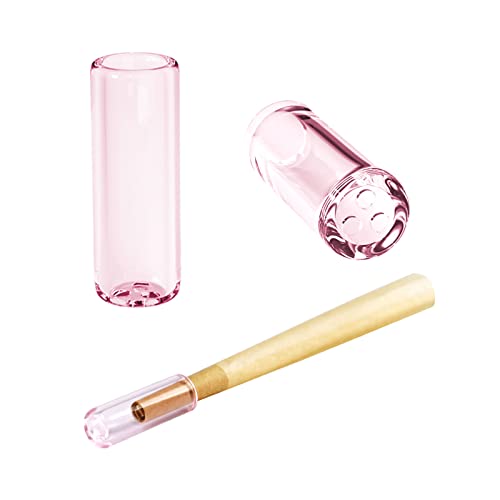 Khmsyog Rolling Filter Tips,Reusable Glass Tips Cigarette Mouthpieces Compatible With Cones&Hand Roll (9X25Mm-15 Pack, Pink) #TOP11