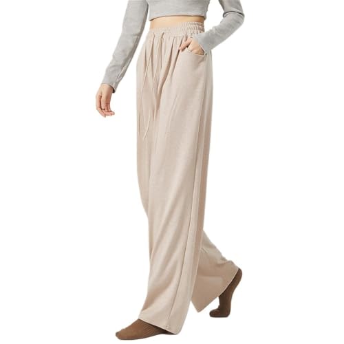 Pantalones de yoga sueltos con cordón suave y cintura alta de gran flexibilidad