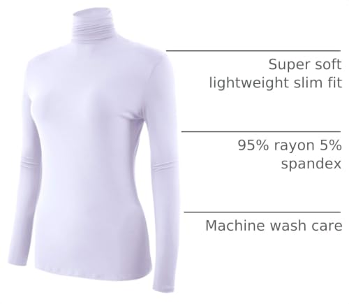 Image of AUHEGN Women's Long Sleeve Lightweight Turtleneck Top Pullover Casual Active Layer Tops Shirts