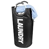 Gvolatee Cesto Ropa Sucia Negro 90L, Cesta Canasto Ropa Tela Oxford Duradera Plegable Portátil con Mango de EVA, Cesto Colada Puede Usar Dormitorios, Salas Estar, Baños, Viajes