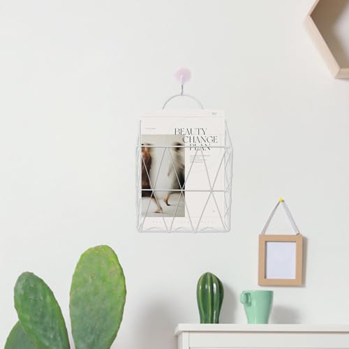 Étagère murale simple pour magazines et journaux avec poignée SECFOU