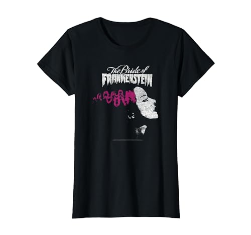 Universal Monsters The Bride of Frankenstein Retro T-Shirt, Women, Black, X-Small