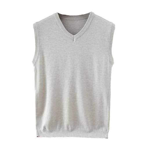 Men's V Neck Knit Sweater Vest Wool Down Blend Relaxed Fit Sleeveless Pullovers