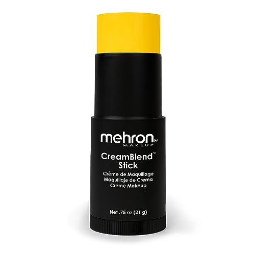 Image of Mehron Makeup CreamBlend Stick | Face Paint, Body Paint, & Foundation Cream Makeup | Perfect for Halloween .75 oz (Yellow) | Made in the USA
