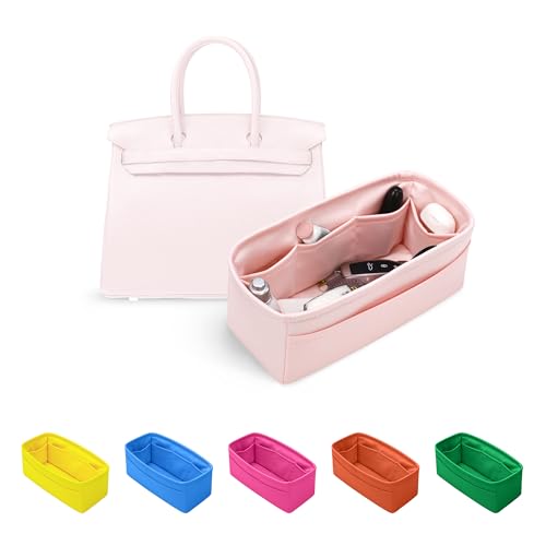 KINGS IN BAG Satin Purse Organizer for Birkin 30, Pink