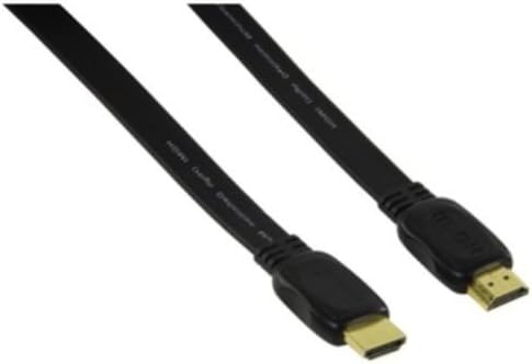 electrosmart 50cm Short Flat V1.4 HDMI Cable High Speed with Ethernet & 3D - Supports latest technology 1080p, 3DTV, 2K and 4K Video Resolution - Neat Flat Cable with Gold Plated Contacts