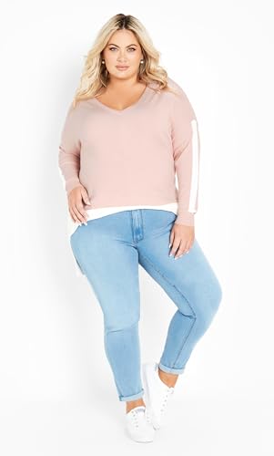 Image of Avenue Women's Plus Size Sweater So Sweet in Seafoam /Ivory, Size 1416