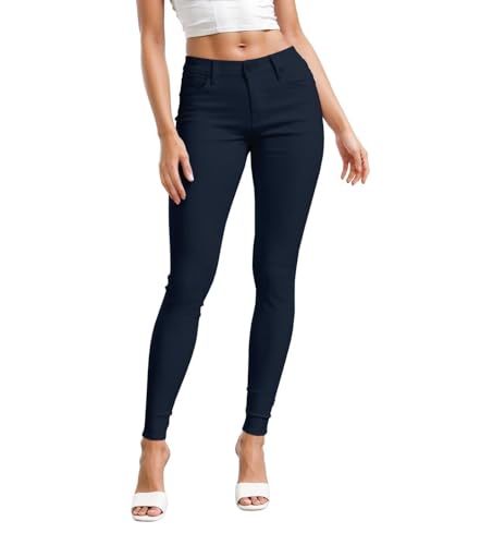 Hybrid & Company Womens Hyper Ultra Stretch Comfy Skinny Leg Work Casual Pants P44876SKX Navy 3X
