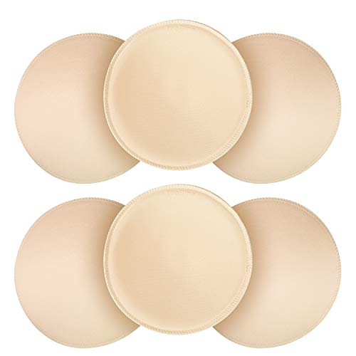 Topbine 3 Pairs Round Removable Push Up Bra Pads Inserts Bra Cups For Sports Bra Bikini Top Swimsuit (B/C Beige) #TOP7
