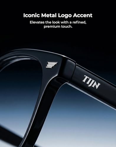 Image of TIJN Premium Blue Light Blocking Glasses for Women Men Computer Gaming Use | Square TR90 Frame Nerd Eyeglasses Anti Blue Ray with Red, Orange, Clear Lens for Computer, Phone, TV and Evening Screen Use