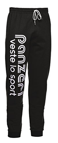 panzeri - Uni (T) - Pantaloni Slim Fit 100% Cotone (Black - White, 0 - XXXS)