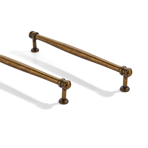LONHECAN 2 Pack 8 inch(203mm) Center to Center Antique Brass Cabinet Pulls Solid Cabinet Hardware Heavy-Duty Drawer Pulls Kitchen Handles for Cabinets Cupboard Handles by LONHECAN - Used condition - US$13.73