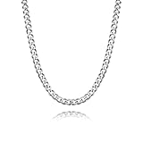 Daisy Philip 4mm CURB Mens Necklace Silver Chain Cuban - Stainless Steel Jewellery - Neck Link Chains for Men Man Women Boys Kids - 18" 20" 22" 24" 26" (18) - Image 1