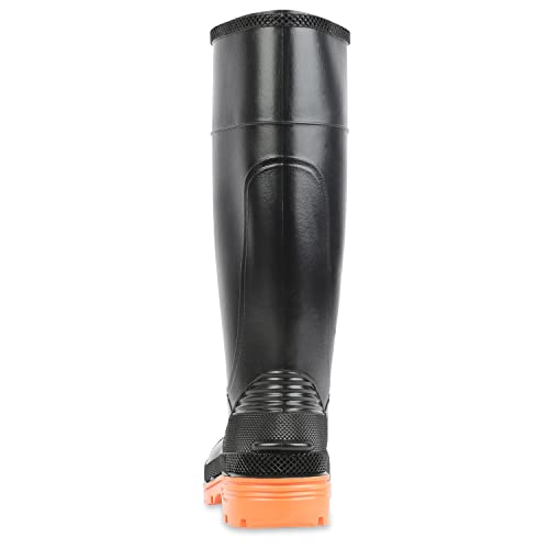 Servus PRM 15" PVC Men's Work Boots with Steel Toe and Steel Midsole, Black & Orange (75145C)4