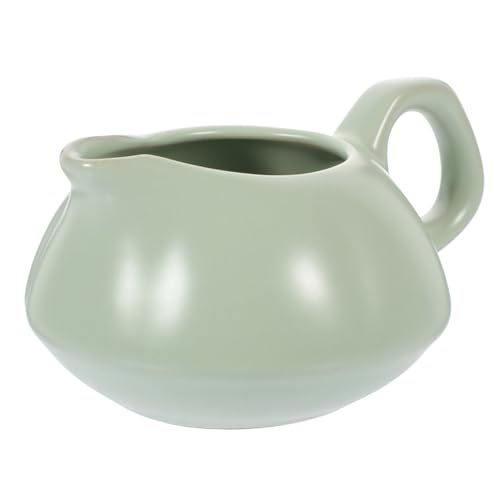 VILLFUL Boat Gravy Plate Gravy Boats Sauce Boat with Handle Dish Milk Gravy Boat Gravy Bowl Creamer Dispenser Container Condiment Small Creamer Pitcher Sauce Pitchers Cup Ceramics Green