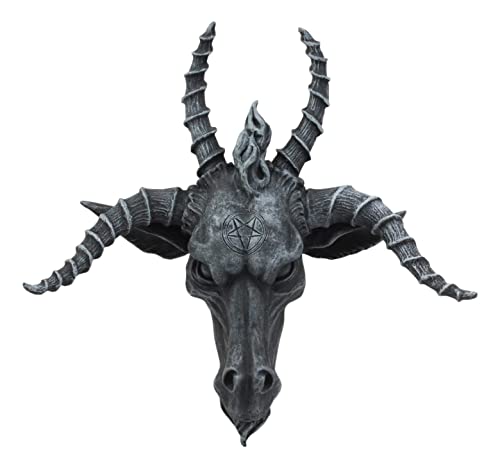 Image of Ebros Eliphaz Levi Sabbatic Goat Baphomet Wall Plaque 8.5"Wide Pentagram Goat Of Mendes The Horned God