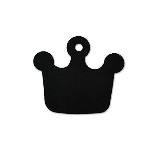 LWR CRAFTS 100 Hang Tags Crown with Jute Twines 100ft (2 3/8" x 2", Black)