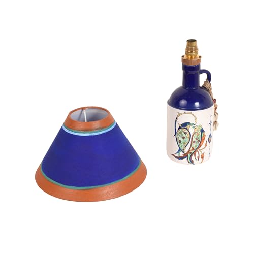 Image of AAKRITI ART CREATIONS Slow Craft Handcrafted Pichhwai Lamp for Living Room Decoration | Lamp for Living Room Decoration | Aesthetic Home Decor | Indian Handicraft | Handcrafted Home Decor Gift