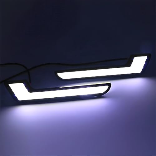 Image of COB L-Shaped 12V LED DRL Light, 7 cm, Super Bright, White and Yellow, Daytime Running Lights