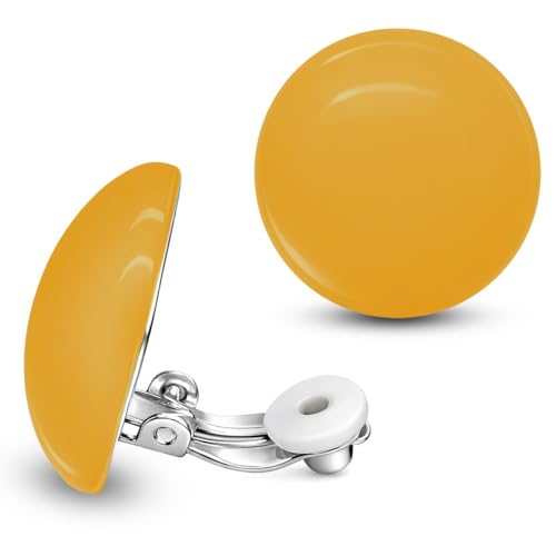 Soul-Cats 1 paire de clips d’oreilles en plastique, nombreuses couleurs pastel, jaune