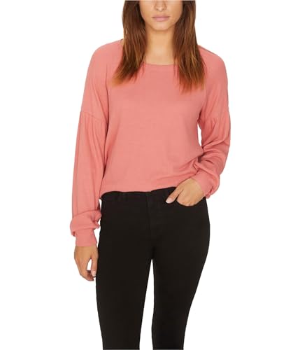 Sanctuary Womens Josephine Crew Neck Long Sleeves Thermal Top Pink M