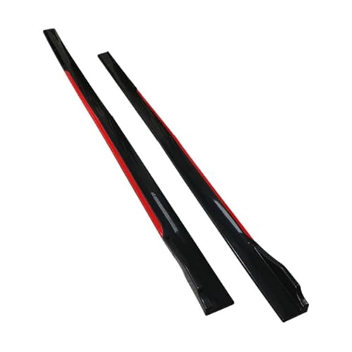 Extensiones faldón lateral universal rojo negro de 2.4M con divisores ala labio para coche
