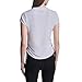 DKNY Women's Short Sleeve Tech Tee with Ruched Side Seams, White, X-Large