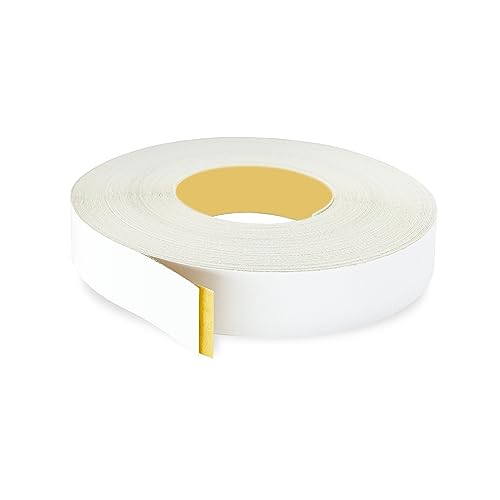 Image of White PVC 1 1 /2 inch x 100 ft Edge Banding Tape Peel Stick Adhesive Edging Veneer Trim Flexible Vinyl Strip Molding Wood Cabinet Laminate Shelf Furniture Countertop Formica Plywood Board Repair