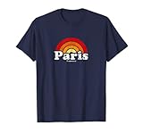 paris tennessee tn vintage anni '70 retro arcobaleno design maglietta