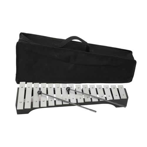 Image of 15-Note Glockenspiel Xylophone - Aluminum Glockenspiel with 2 Mallets, Percussion Instrument with Carrying Bag