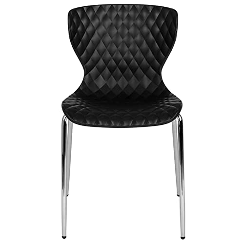 Flash Furniture Lowell Contemporary Design Black Plastic Stack Chair #TOP4
