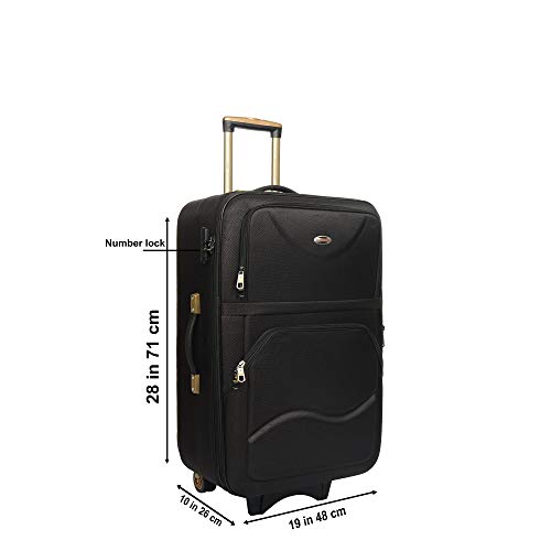 STUNNERZ-Large-Check-in-Luggage-Trolley-BagsTravels-Bags-Suitcase-Tourist-Bags-28-Inch-71cm-Black