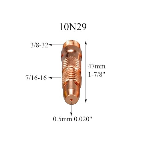 Image of RIVERWELD TIG Torch Collet Bodies 10N29 .020 inch & 0.5mm Consumables 5pcs | for QQ300 PTA DB SR WP 17 18 26 TIG Welding Torch Accessories