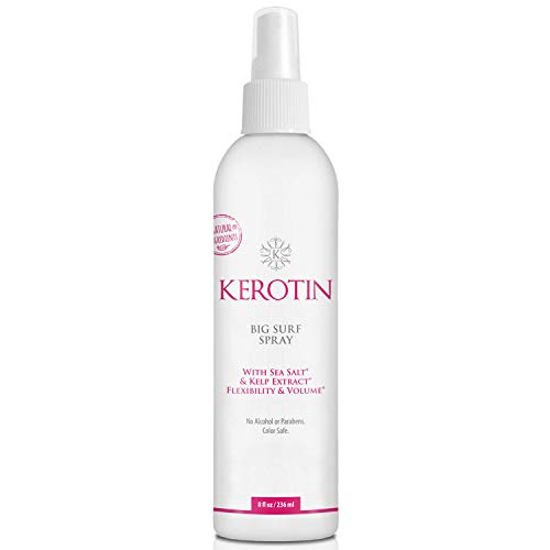 Kerotin Sea Salt Spray - Hair Texturizing Spray with Sea Salt & Kelp Extract for Flexibility, Volume, Natural Waves and Beach Look - 8 Fl Oz