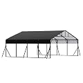 GarveeTech 20X20 FT Heavy Duty Metal Carport – Galvanized Steel Roof with Enhanced Base, Tall Garage Kit for Cars, Trucks, Tractors, Boats