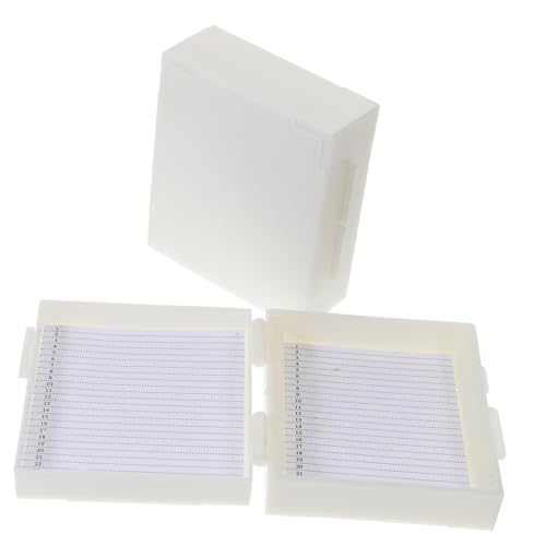 KICHOUSE Microscope Slide Holder Box Plastic Slide Storage Serial Number Slots Color