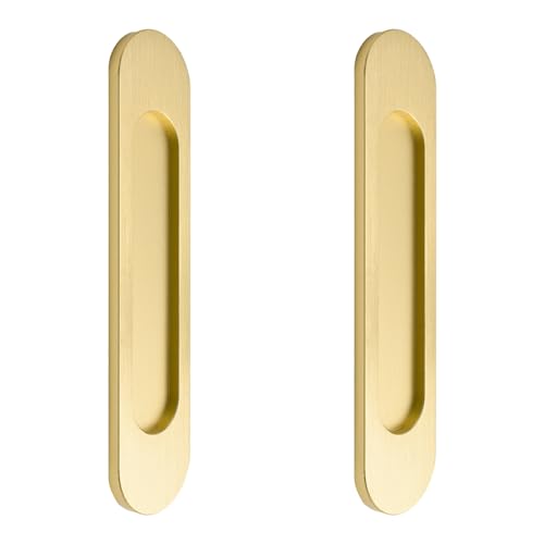 MOROBOR Tiradores ovalados autoadhesivos para puerta corredera, 2 unidades, aleación de aluminio...