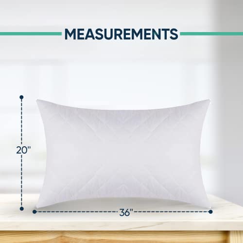 Yasmin Quilted White King Size Pillow Cases Set Of 2 – Uk Made Waterproof & Breathable 100% Cotton Pillow Cases With Zipper Enclosure – Hotel Quality Bed Pillow Cases For Home Use - 20 X 36 Inches #TOP2