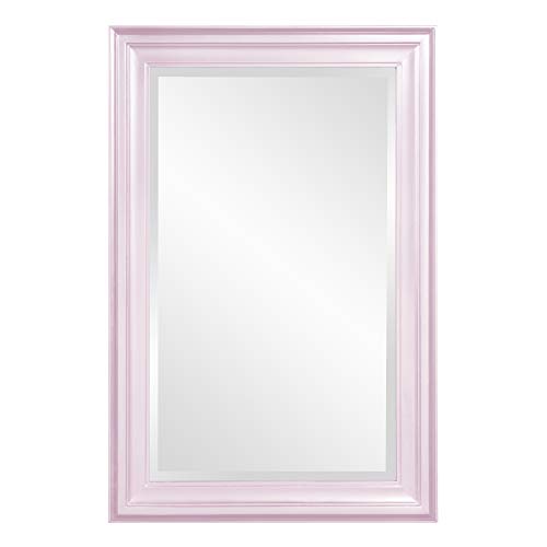 Howard Elliott George Rectangular Glossy Lilac Wall Mirror, Rectangle Hanging Wood Framed Vanity Mirrors for Home Decor, Living Room, Bathroom, Bedroom, or Hallway, 24 x 36 Inch