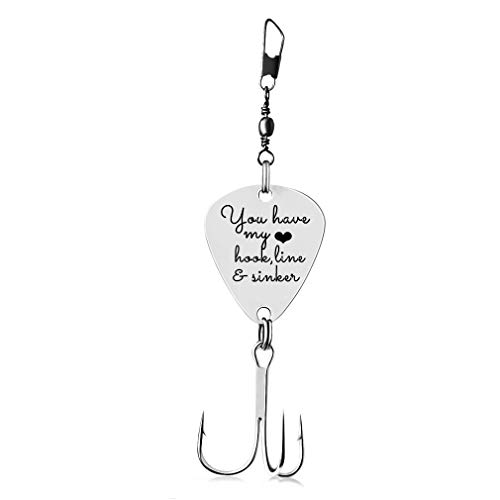 Kooer Engraved Phrase Fishing Hooks Custom Personalized Monogram Fishing Lure Christmas Wedding Fisherman