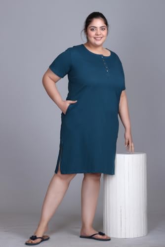 Image of In Love Women's Cotton Plus Size Nighty Chemise | Easy cotton chemise for nightwear and lounge comfort